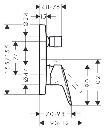 Смеситель Hansgrohe Logis 71405000 для ванны с душем 