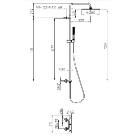 Душевая стойка Bossini Apice L10507.030 хром 