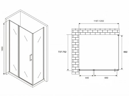 Душевой уголок Abber Sonnenstrand 120x75 AG04120S-S75 профиль Хром стекло прозрачное 