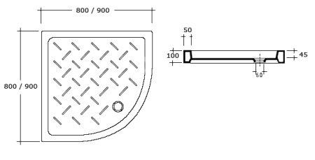Поддон для душа RGW Ceramics CR/R-088 80х80х10 