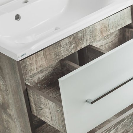 Тумба под раковину Style Line Экзотик 65 Plus подвесная Белый Светлое дерево 