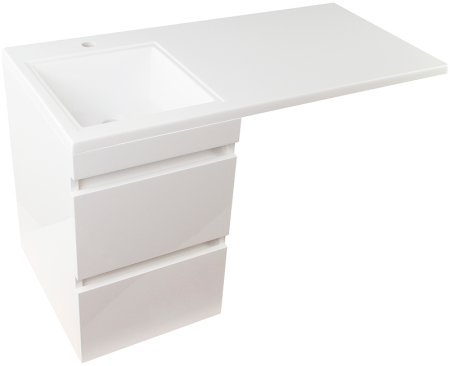 Тумба под раковину Style Line Даллас Люкс Plus 100 СС-00002349 подвесная Белая 