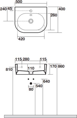 Раковина Kerasan Flo 3141 50 см 