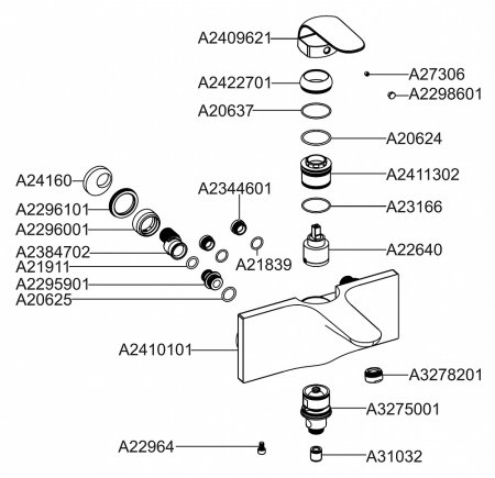 Смеситель VitrA Style-X A40171EXP для ванной с душем 