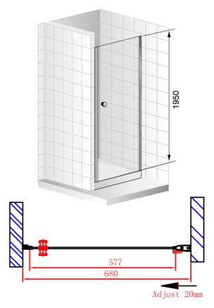 Душевая дверь в нишу Cezares Elena B1 70 P Cr R 