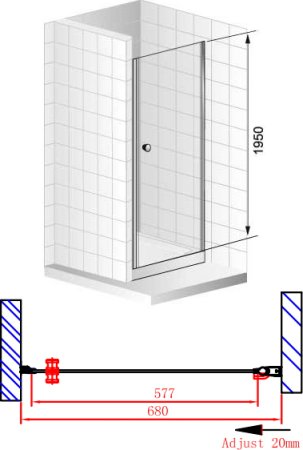 Душевая дверь в нишу Cezares Elena B1 70 P Cr R 