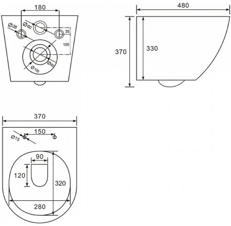 Унитаз Abber Bequem AC1100MBB подвесной Бежевый матовый с сиденьем Микролифт 