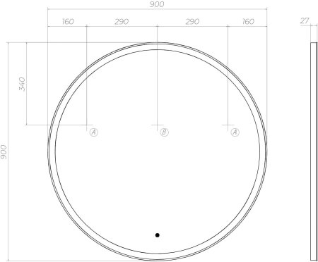 Зеркало VIGO Cosmo z.COS.90.Classic, 90 см 
