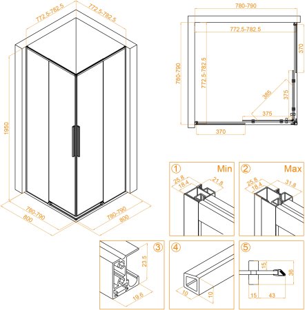 Душевой уголок RGW SV-31 800x800 