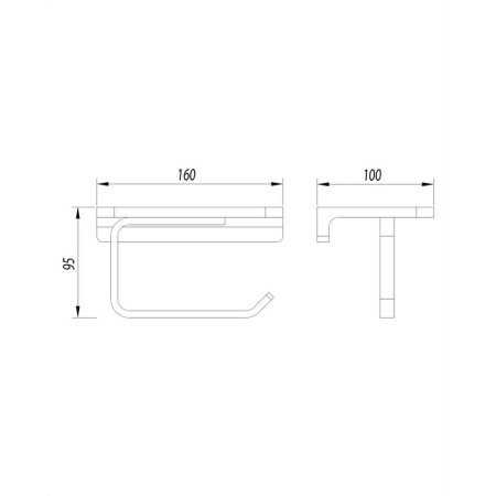 Держатель туалетной бумаги Omnires Uni UN10525CR с полкой 