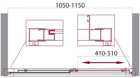 Душевая дверь BelBagno Unique 115 UNIQUE-BF-1-100/115-C-Cr профиль Хром стекло прозрачное 