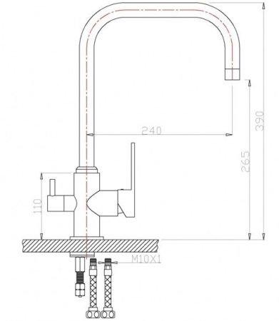 Смеситель для кухонной мойки Zorg Clean Water ZR 318 YF-33 хром 