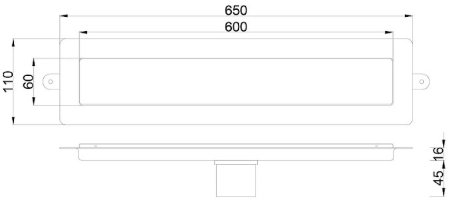 Душевой лоток Boheme Premium Linear 60 982-60-CR с решеткой Хром 