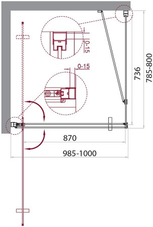 Душевой уголок BelBagno Marmi 100x80 MARMI-AH-1-100/80-C-Cr профиль Хром стекло прозрачное 