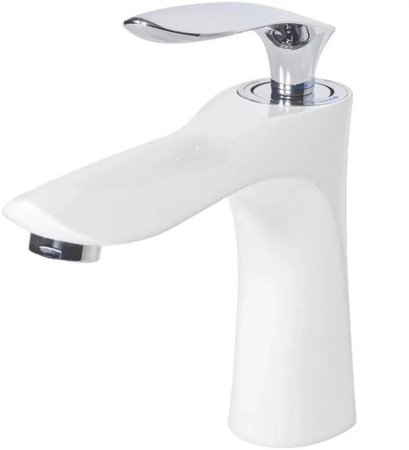 Смеситель для раковины Grocenberg GB2001WC, белый/хром 