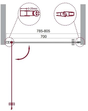 Душевая дверь BelBagno Etna 80 ETNA-B-1-80-C-Cr профиль Хром стекло прозрачное 