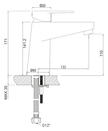 Смеситель Zorg Inox Viki-U для раковины 