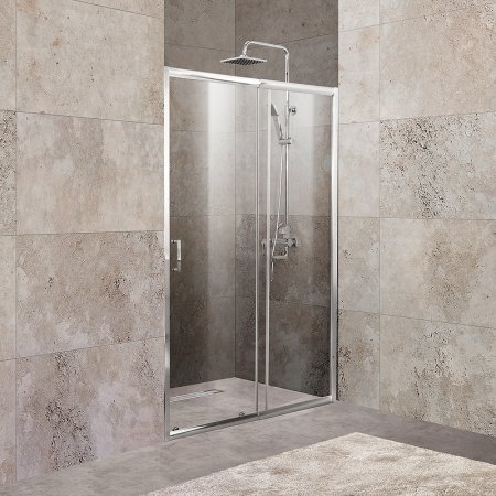 Душевая дверь BelBagno Unique 135 UNIQUE-BF-1-120/135-C-Cr профиль Хром стекло прозрачное 