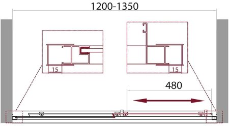 Душевая дверь BelBagno Unique 135 UNIQUE-BF-1-120/135-C-Cr профиль Хром стекло прозрачное 