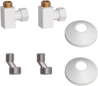 Комплект подключения для полотенцесушителя Point PN00012W 3/4"х1/2" г/ш (квадрат), белый