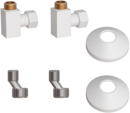 Комплект подключения для полотенцесушителя Point PN00012W 3/4"х1/2" г/ш (квадрат), белый 