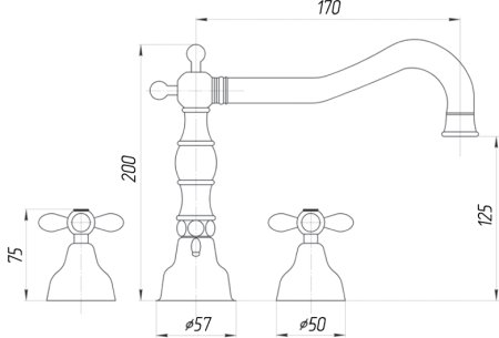 Смеситель Migliore Princeton Plus ML.PRP-8012.CR для раковины 