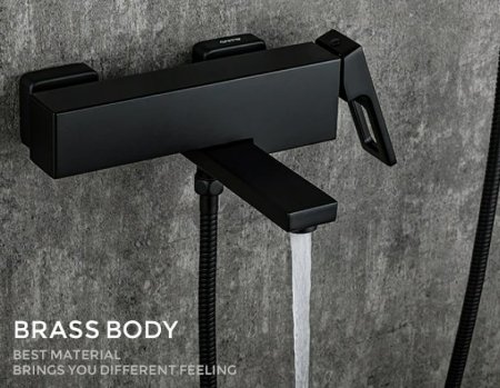 Смеситель для ванны Gappo G17-6 G3217-6 Черный матовый 