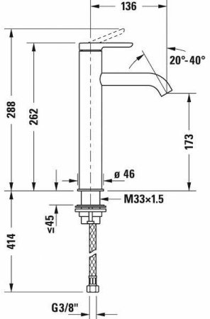 Смеситель для раковины Duravit C.1 C11030002010 Хром 