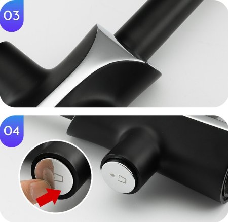 Смеситель для кухни Gappo G03-6 G4303-6 Черный матовый Хром 