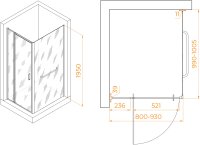 Душевой уголок RGW PA-078-1B (RGW PA-008B + Z-060-2B) 800x1000