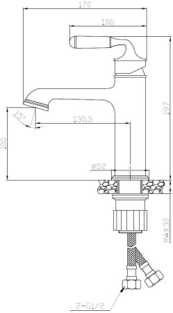 Смеситель для раковин ESKO PRAGUE (PG 26) 