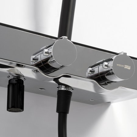 Душевая стойка WasserKRAFT A11401 Thermo с термостатом, черный/хром 