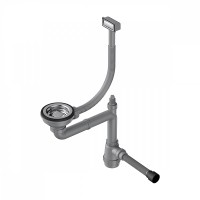 Сифон для мойки Omoikiri WK-1-IN с прямоугольным переливом, нержавеющая сталь