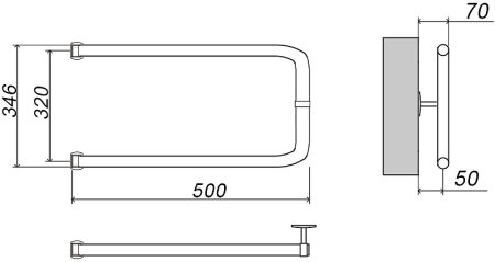 Водяной полотенцесушитель Grota Modesto 32х50 Хром 
