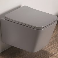 Унитаз CeramaLux 5170MH подвесной Светло-серый матовый с сиденьем Микролифт Унитаз CeramaLux 5170MH подвесной Светло-серый матовый с сиденьем Микролифт