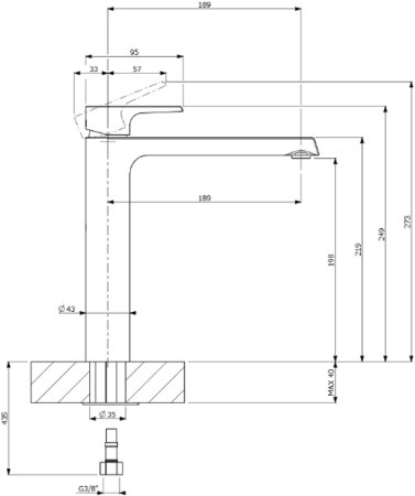 Смеситель Villeroy & Boch Liberty TVW10700400061 для раковины 