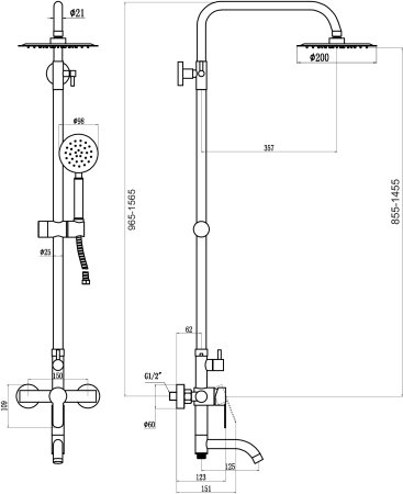 Душевая стойка Fmark (FS8245H) 