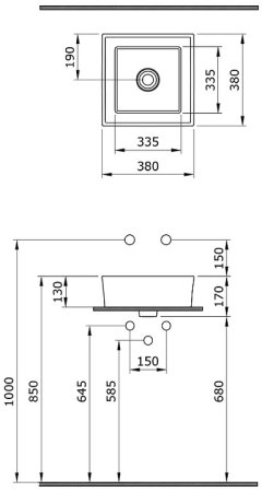 Раковина-чаша Bocchi Vessel 38 1173-001-0125 Белый глянцевый 