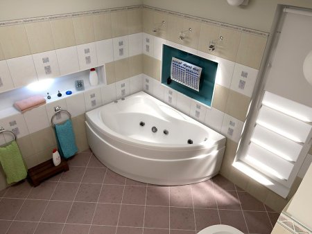 Акриловая ванна Bas Вектра 150x90 см L с гидромассажем 