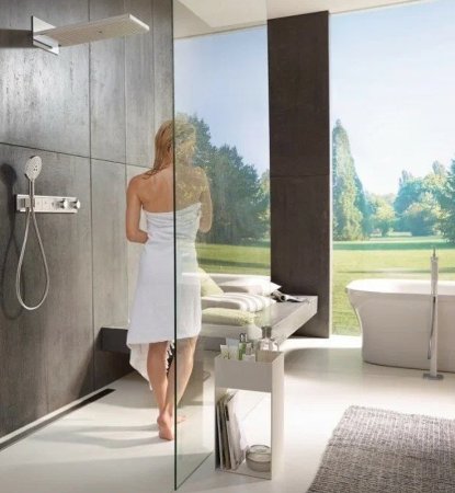 Смеситель для душа Hansgrohe RainSelect 15357400 с термостатом Белый Хром 