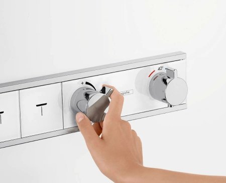 Смеситель для душа Hansgrohe RainSelect 15357400 с термостатом Белый Хром 