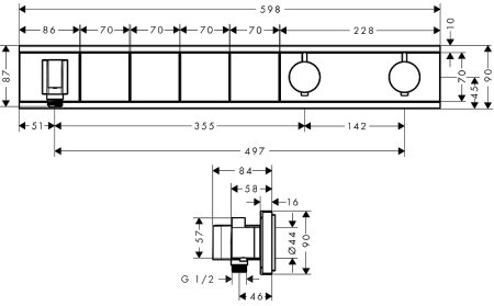 Смеситель для душа Hansgrohe RainSelect 15357400 с термостатом Белый Хром 