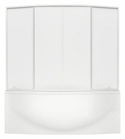 Шторка на ванну Bas Фиеста 4 ств., пластик 