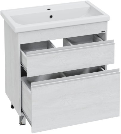 Тумба Санта Уран 80 напольный светлый с умывальником Фостер 80 