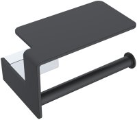 Держатель туалетной бумаги Boheme Q 10941-CR-B с полочкой Черный Хром