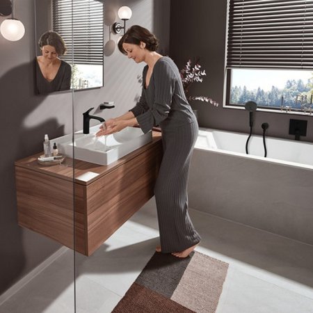 Ручной душ Hansgrohe Pulsify Select Activation EcoSmart 24101670 Черный матовый 