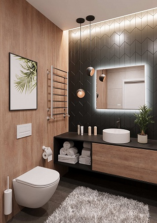 Подвесной унитаз безободковый торнадо 3.0 Terminus Аврора 495х360 белый 