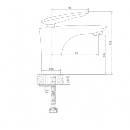 Смеситель для раковины Landberg LB-91243 Хром 
