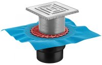 Душевой трап Berges Zentrum Uno 100x100 090471 с решеткой Хром матовый