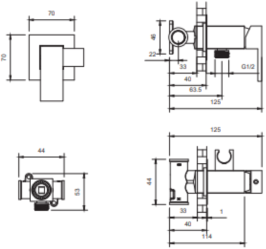 Встраиваемый гигиенический душ AltroBagno BM 060122 NeOp 
